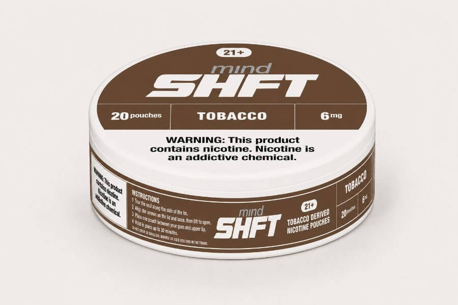 mindSHFT Tobacco 6mg nicotine pouches tin