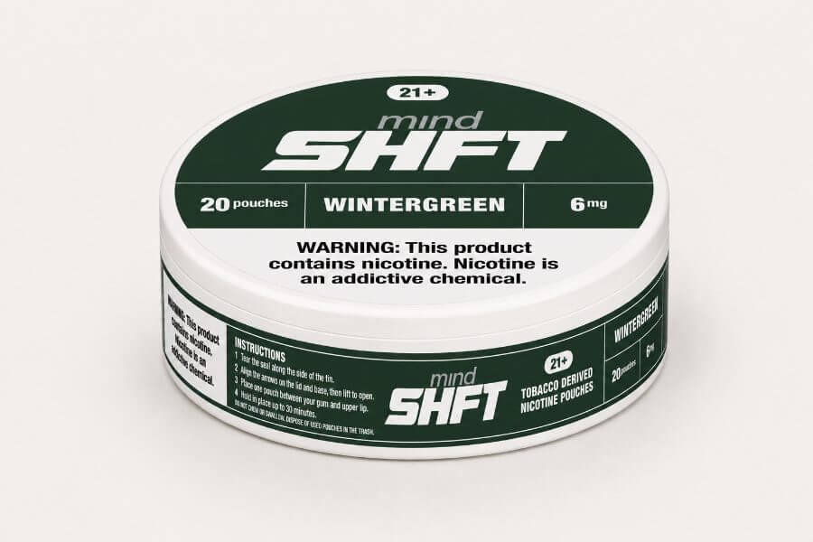 mindSHFT Wintergreen 6mg nicotine pouches tin